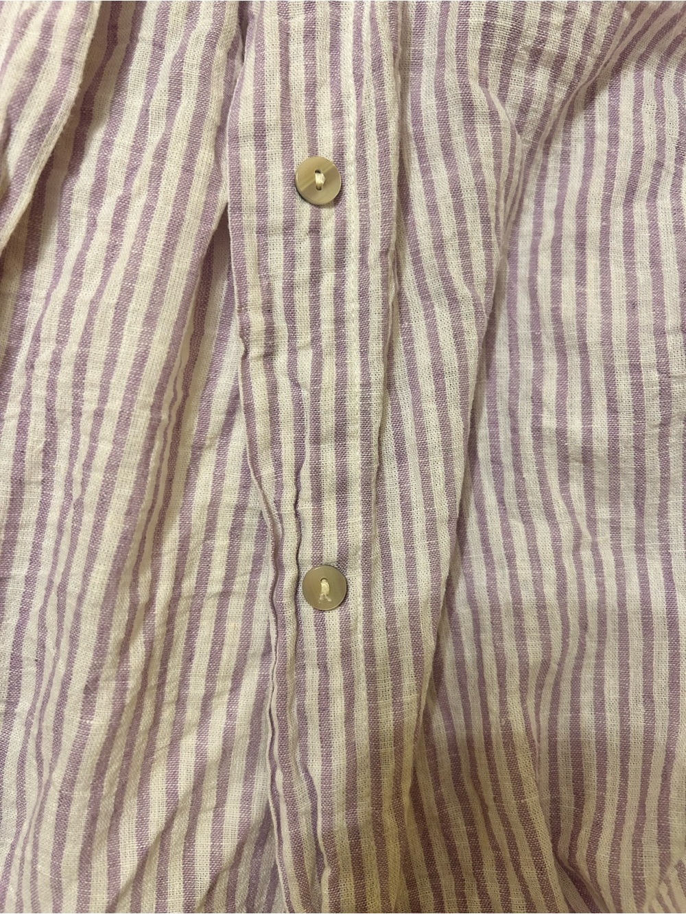 H&M Women's Lavender and White Oversized Striped Button Down Shirt - Picture 4 of 4